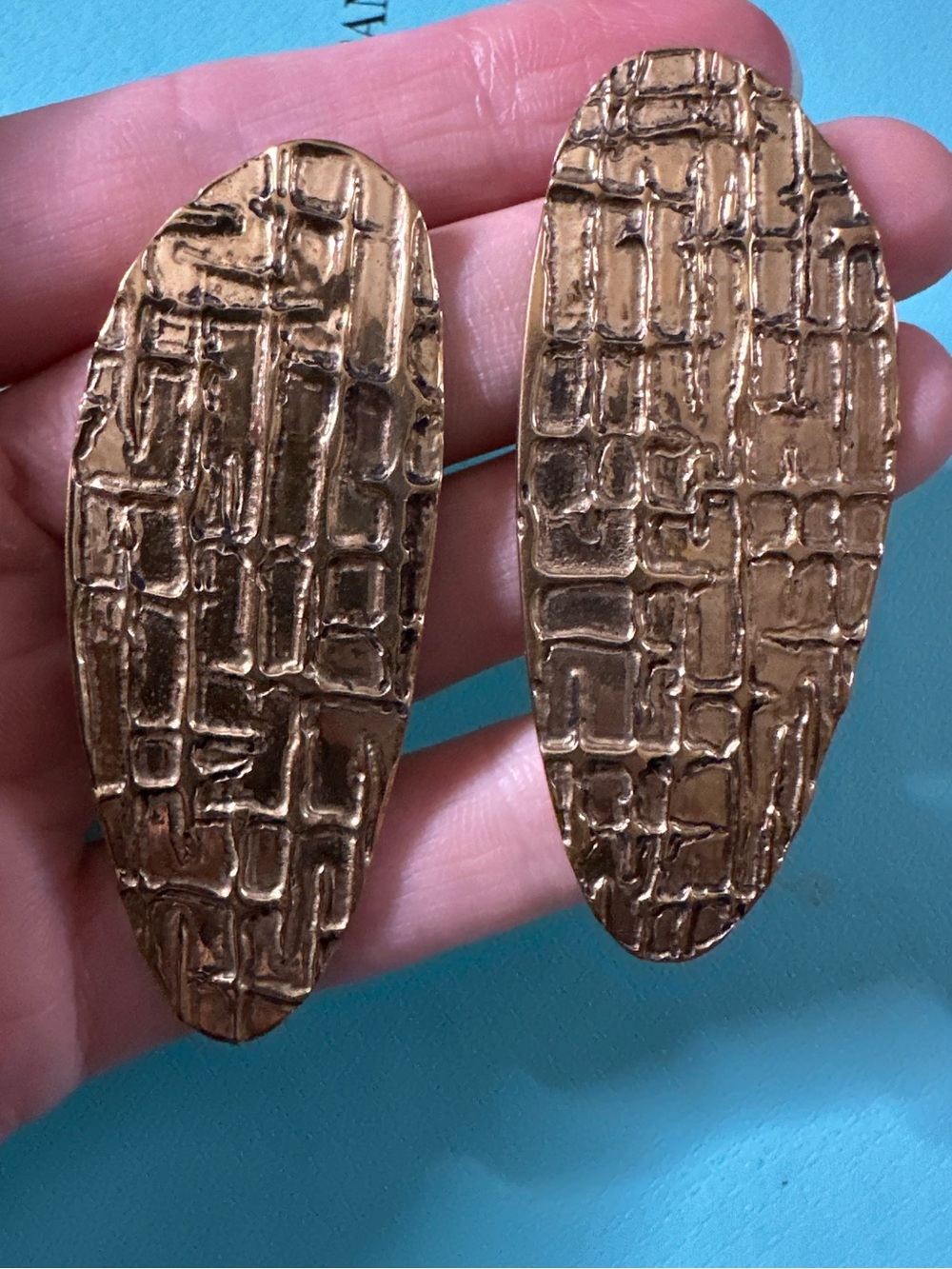 Vintage 1970s Hand Signed Modernist Honeycomb Earrings